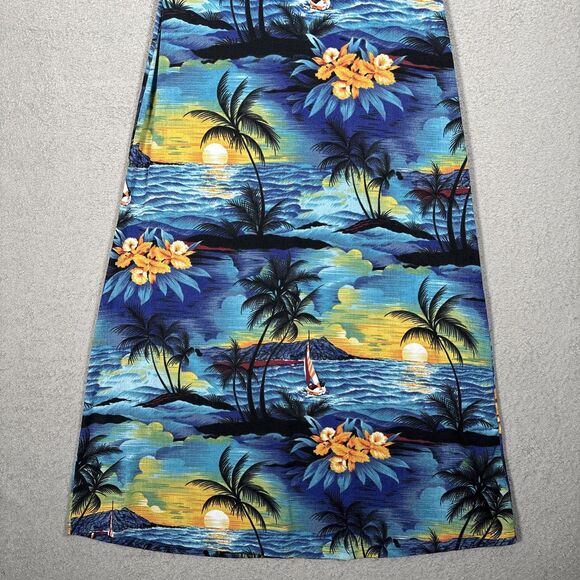 Vintage Marisol Womens Fit Small Slinky Maxi Hawaiian Resort Wear Tropical Beach - Picture 4 of 16